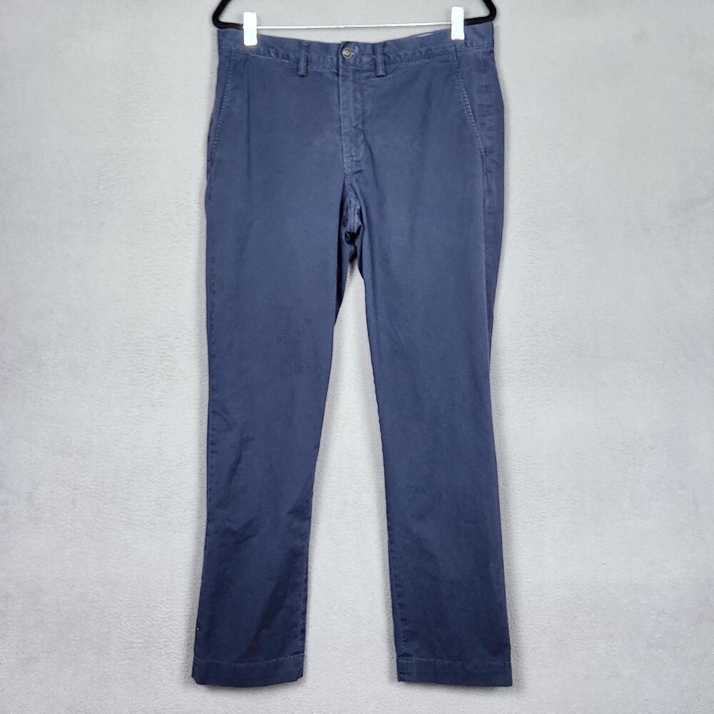Polo Ralph Lauren Polo Chino Pants Mens 33x32 Blue Stretch Straight Fit Twill